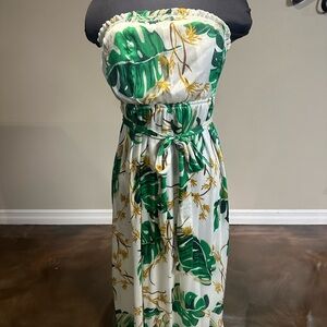 The Webster at Target Green and Yellow Leaf Print Maxi Dress